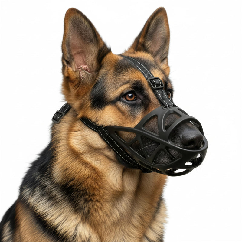 Dog Muzzle, Adjustable Pet Mask with Reflective, Breathable Pet Mask for Large Dogs, Medium Dogs, Small Dogs, Prevents Chewing and Biting, Durable Dog Muzzle that Allows Panting (L)
