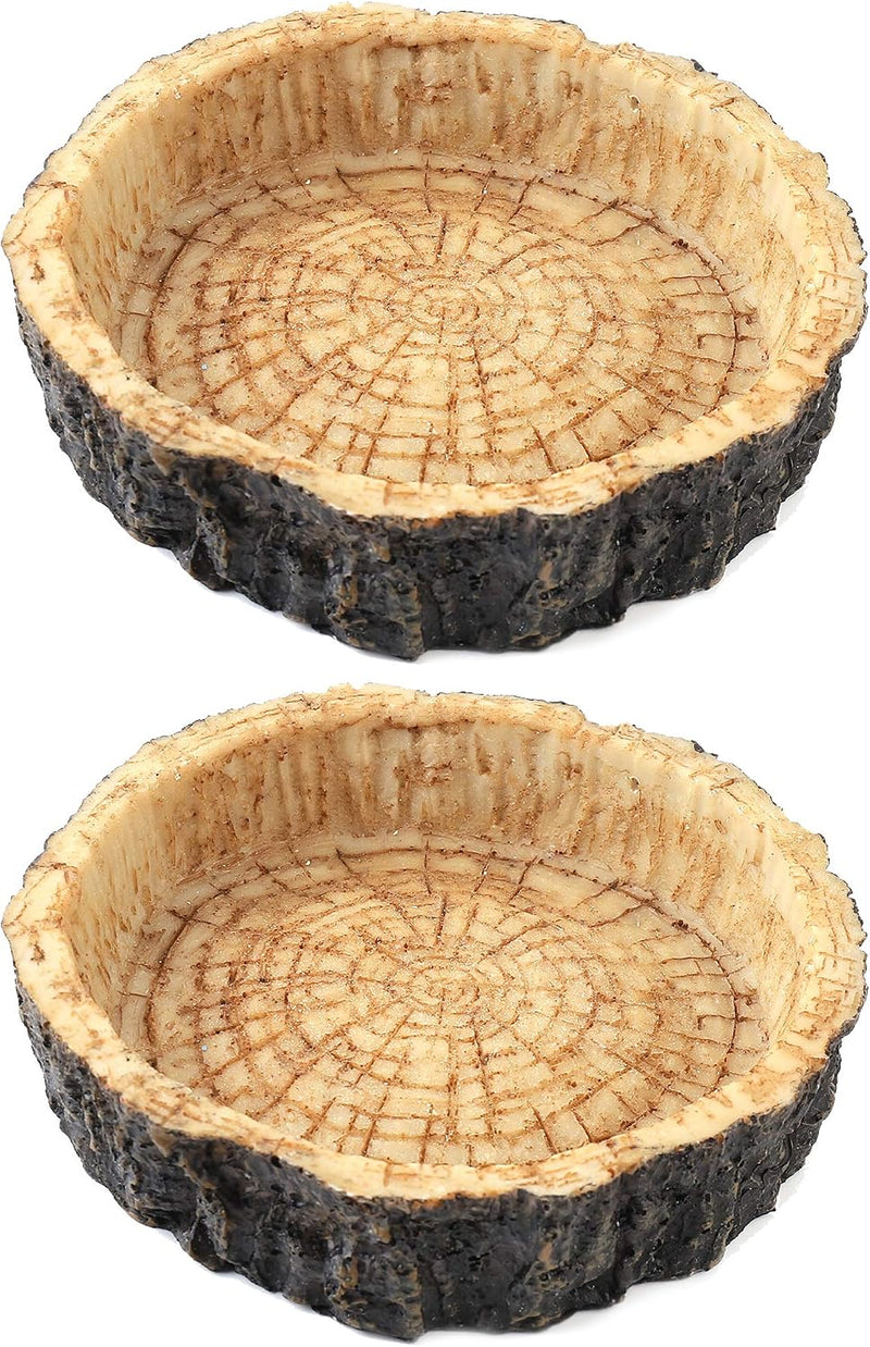 CalPalmy 2 Pack Reptile Water and Food Bowls, Novelty Food Bowl for Lizards, Young Bearded Dragons, Small Snakes and Mor