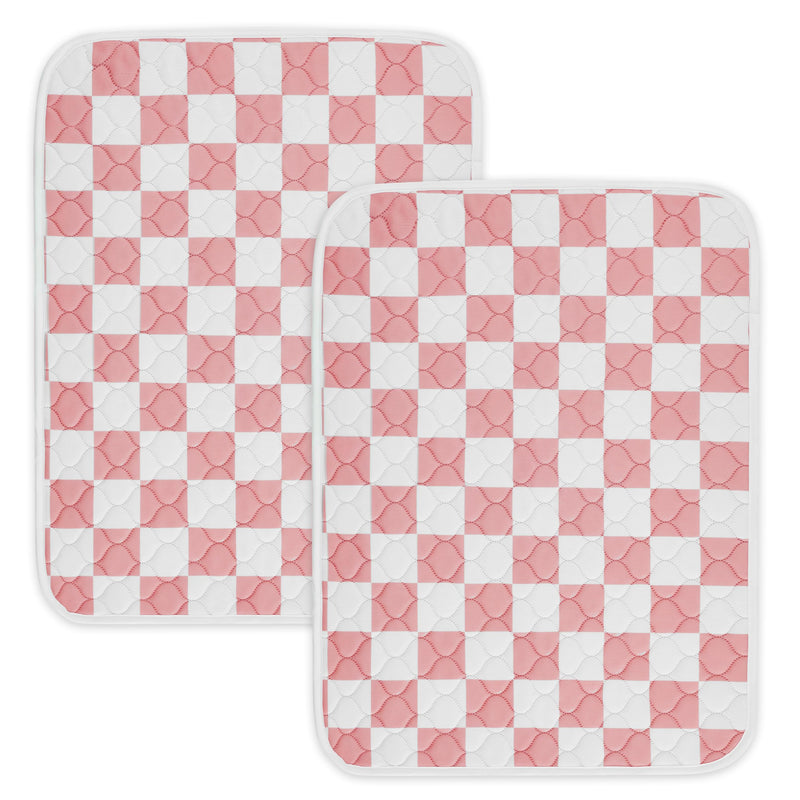 Ralxion 2 Pack Pink Checkered Washable Pee Pads for Dogs, Checkered Reusable Dog Pee Pads, for Puppy Playpen, Crate, Whelping Box, Potty Training, Cute Aesthetic Absorbency, Leak-Proof Non-Slip