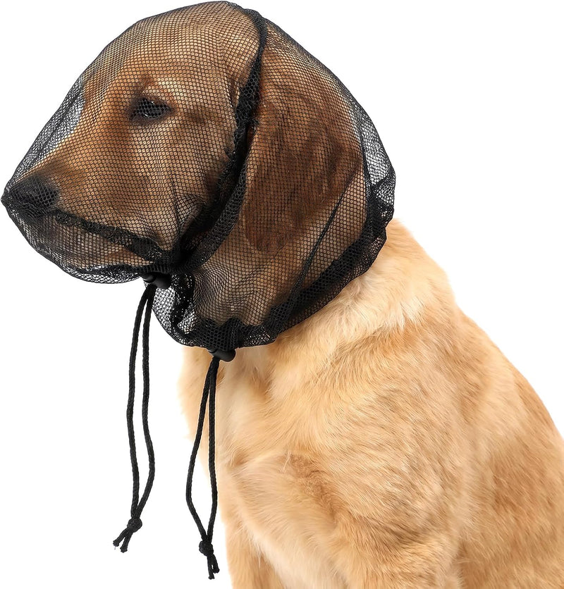 1 Pack Foxtail Mask for Dogs, Breathable Mesh Foxtail Protection for Dogs, Adjustable Elastic Soft Dog Head Cover, Anti-