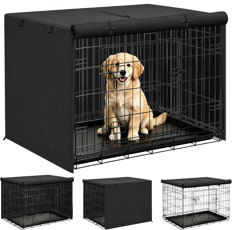 Dog Crate Cover Fit for 42 inches Wire Cage, 42L x 28W x 30H, Black