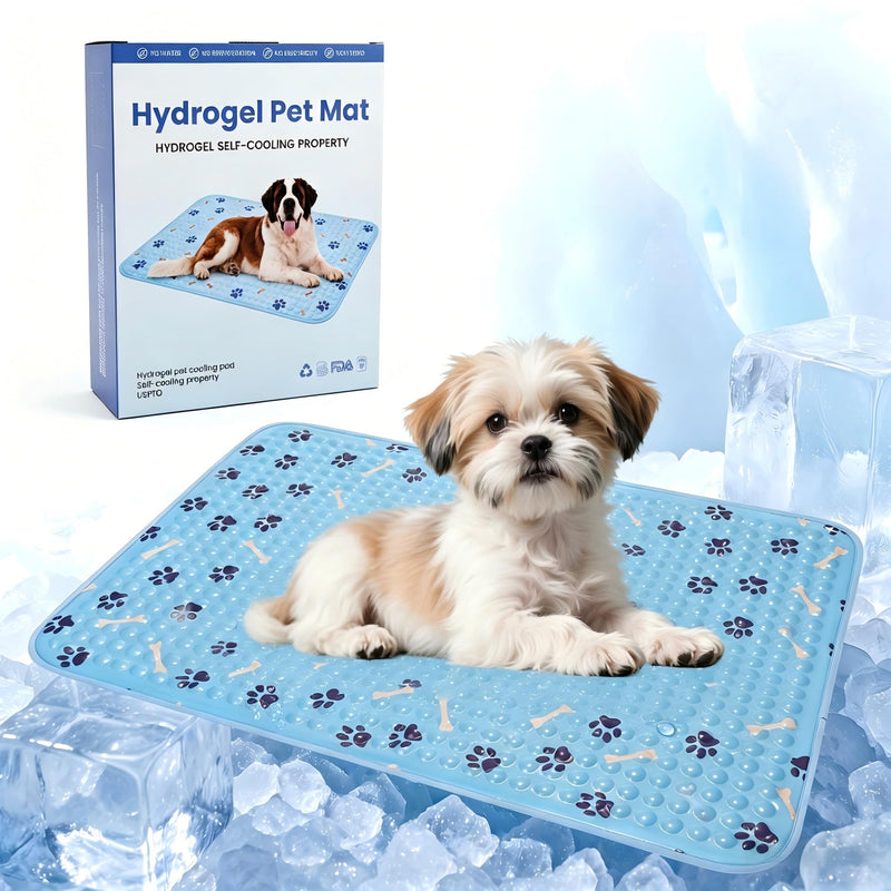 Pet Cooling Gel Pad with Patent Technology, 20in Dog Cooling Mat for Summer, Self-Cooling Mat for Medium/Small Dogs, Non-Slip Waterproof Durable Mat for Dog Beds, Car, Indoor & Outdoor Use