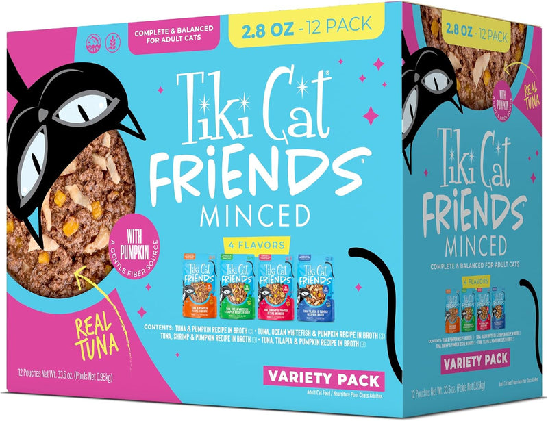 Tiki Cat Friends Wet Cat Food, Tuna Variety Pack, 2.8oz Pouch, 12ct