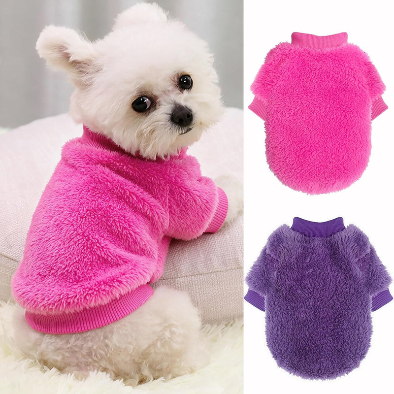 2 Pack XXS Dog Sweater, Tiny Dog Sweaters for Small Dogs Girl (1-3lb), Warm Soft Puppy Clothes for New Puppies, Cute Ext