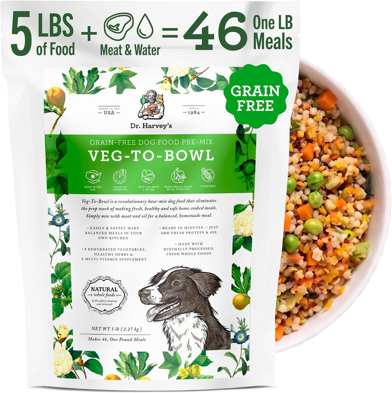 Dr. Harvey's Veg-to-Bowl Pre-Mix Dog Food, Grain Free (5 lb)