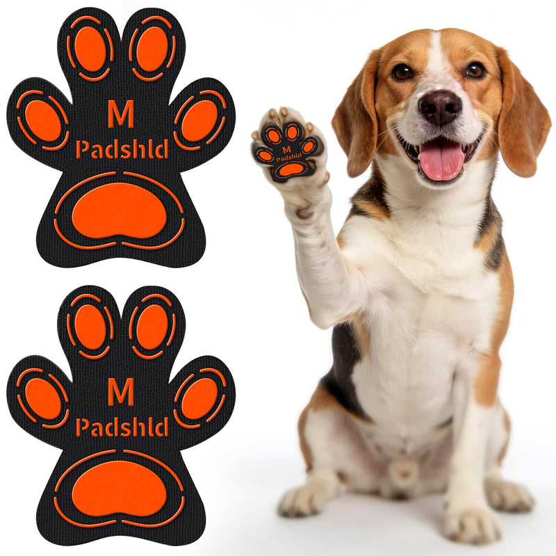 Padshld Anti Slip Dog Paw Pads for Senior Dogs - Paw Grips for Hardwood Floors, Enhanced Balance Traction Pads, Breathable Pet Paw Stickers Protectors for Dogs 7 Sets (28 Pcs) M