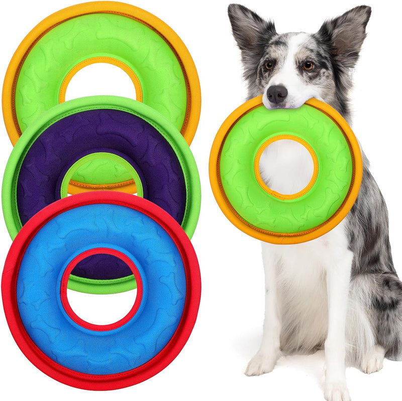 3 Pcs Pet Flying Discs - 9.05 Inch, Interactive Flyer Toys, Feedable Lightweight Catch and Fetch Toys for Small Medium L