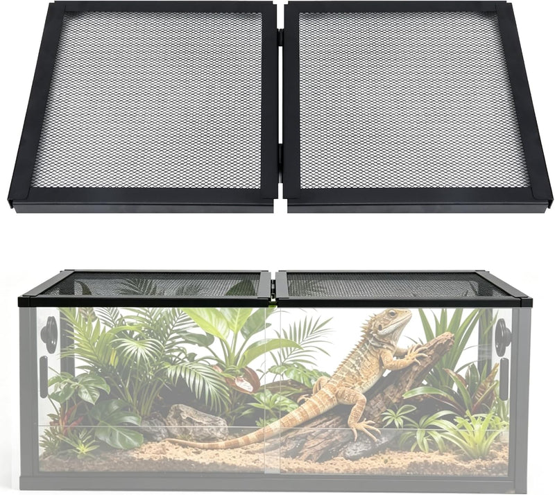 Screen Cover for Hinged Door, Aquarium Lid for 10 Gallon Fish Tank
