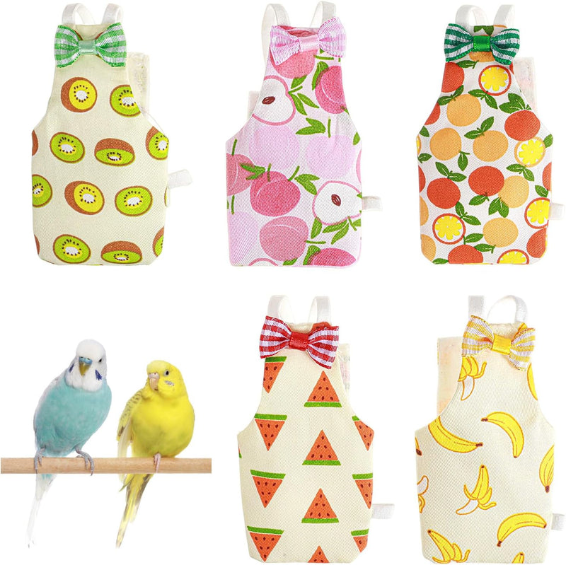 5 PCS Bird Diaper, Reusable Parrot Nappy Flight Suit Washable Pet Bird Diapers with Waterproof Inner Adjustable Straps B
