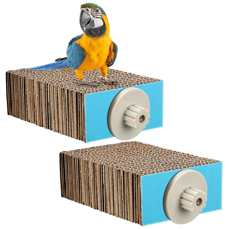 Skyygemm 2 Pieces Parrot Toy Bird Chew Cage Accessories Flat Perch Bird Paw Grinding Stand Parrot Cage Playground for Macaws, Small Parakeets, Conures, Budgies, Finches Conure Cockatiel(Small)