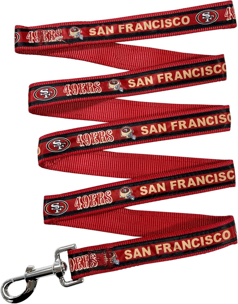 NFL PET San Francisco 49ers Dog Leash, Large Football Team Leash for Dogs & Cats - Shiny & Colorful, Licensed by The NFL