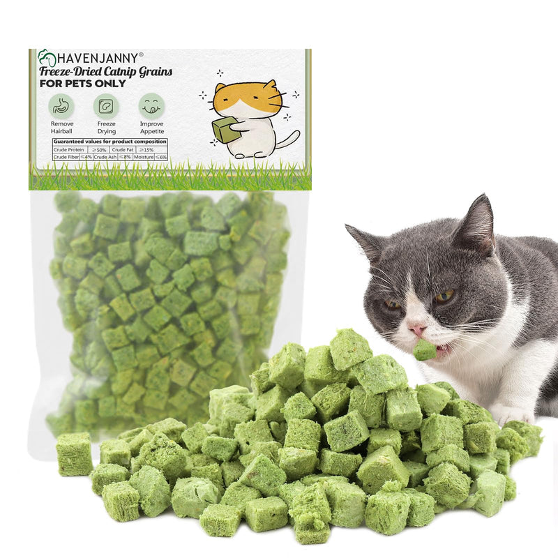 HavenJanny 120g Freezed Drying Cat Grass Treats for Cats, Cat Grass Teething Stick Snacks for Cats Hairball Removal and Teeth Cleaning