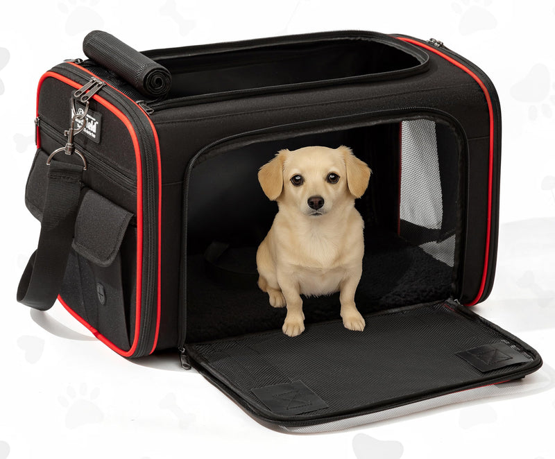 EliteField Soft-Sided Pet Carrier (3-Year Warranty, Airline Approved), Foldable Travel Bag with Removable Fleece Bed for Dogs, Cats & Small Pets, Scratch-Resistant Mesh