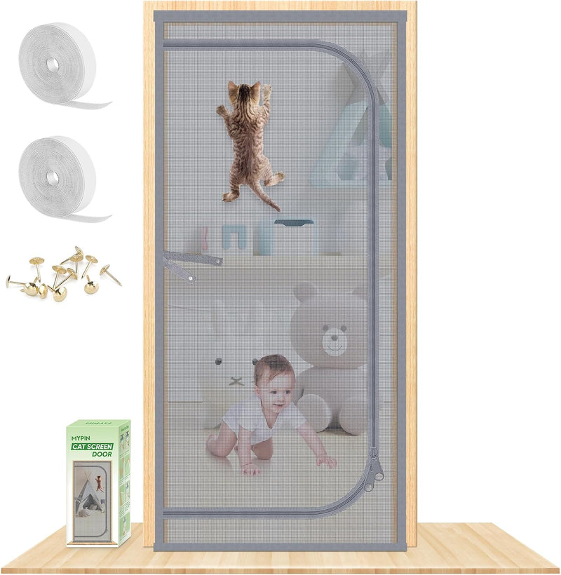 Reinforced Cat Screen Door,Heavy Duty Screen Door Fits Door Size 36''x 80''