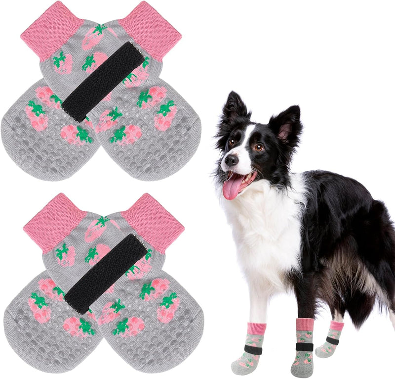 SCENEREAL Anti Slip Dog Socks to Prevent Licking Paws for Hardwood Floors
