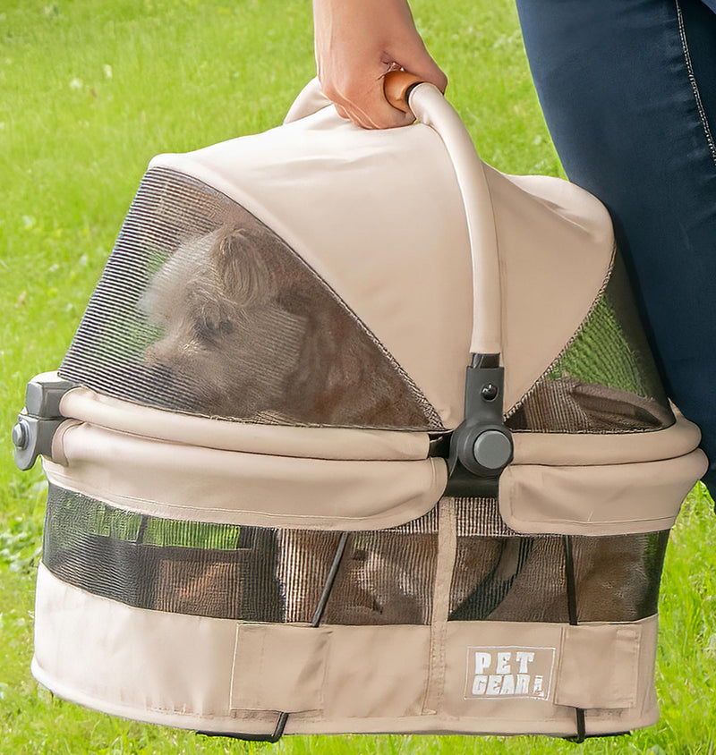 Pet Gear No-Zip View 360 Ultra Lite Pet Safety Carrier & Car Seat for Small Dogs & Cats, Push Button Entry, 15