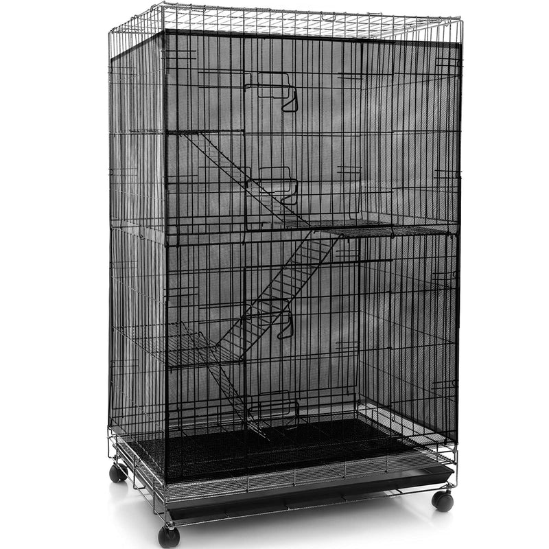 Shappy Large Bird Cage Seed Catcher,Bird Cage Cover Net Skirt Guard,Adjustable Soft Airy Mesh Net for Parrot Parakeet Macaw(59.8 x 39.4 Inch/ 152 x 100 cm,Black)