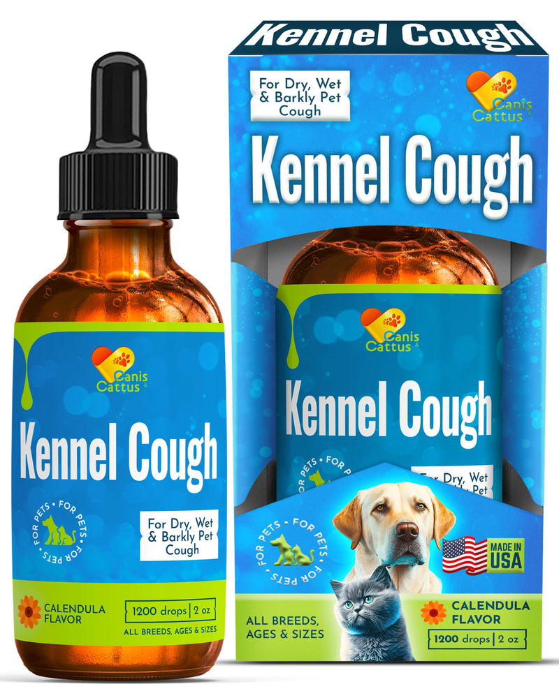 Dog Coughing Treatment Helps with Allergies, Breathing, Runny Nose, Sneezing – Herbal Kennel Cough Treatment for Dogs & Cats for Throat Care – Liquid Supplement and Breeds – 2-oz Bottle