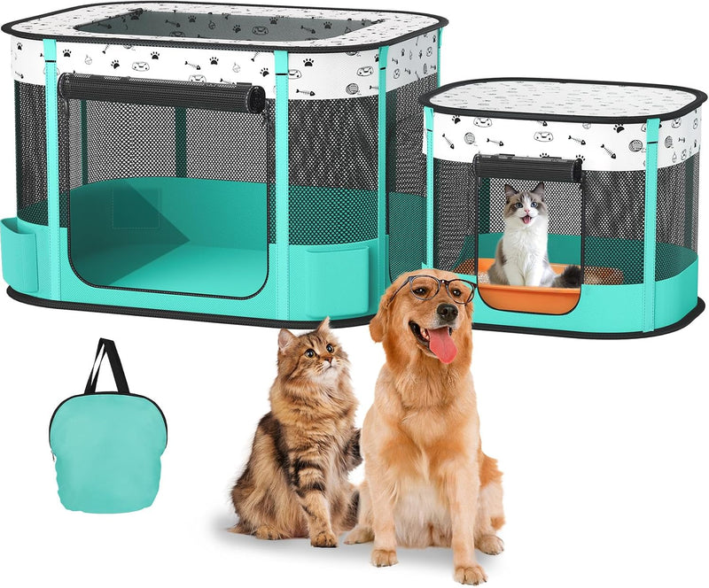 Cat Playpen, Portable Pet Dog Playpen, Foldable Kitten Puppy Play Pen