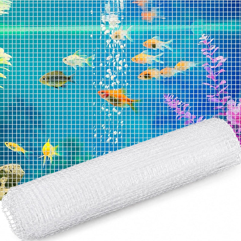 Yuanchu Clear Aquarium Lid Mesh Netting, Fish Tank Cover Plastic Screen Fish Tank Lid Aquarium Top Net for 5 to 75 Gallo