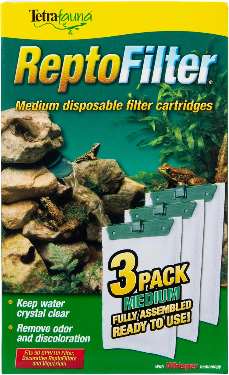 Tetra ReptoFilter Medium Filter Cartridges for Terrariums, 3 Count