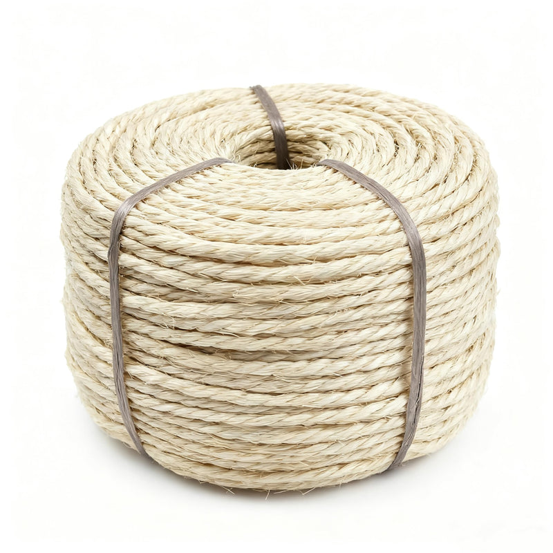 HTJZWG 164Ft Sisal Rope for Cat Tree & Scratching Post Replacement, Scratcher Rope to Refresh Cat Furniture, Durable Cat Scratching Rope