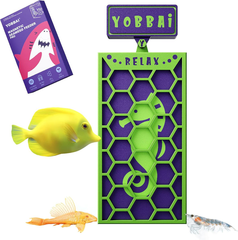 YOBBAI Magnetic Seaweed Feeder, Swinging Motion Nori Feeder, Seaweed Clip for Tangs Angels Freshwater and Shrimp Tanks
