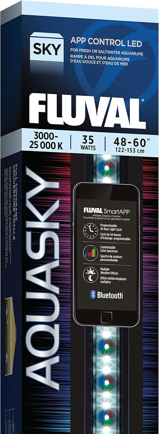 Fluval Aquasky 2.0 Bluetooth LED Aquarium Light – 35W, 48–60