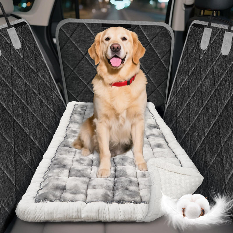 Cyhczx Thickened Dog Bed for Car Back Seat, Upgraded Bottom Non-Slip,Fits Hard Bottom car seat Cover for Dogs, Premium Mixed Color ,Dog Car Seat Cover