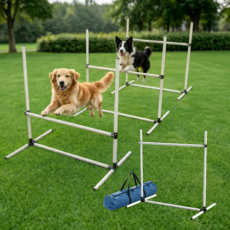 Zousiv Adjustable Dog Agility Jump Set for Training, Durable Hurdle Bar Equipment with Storage Bag, Easy Setup Indoor & Outdoor Canine Exercise Kit