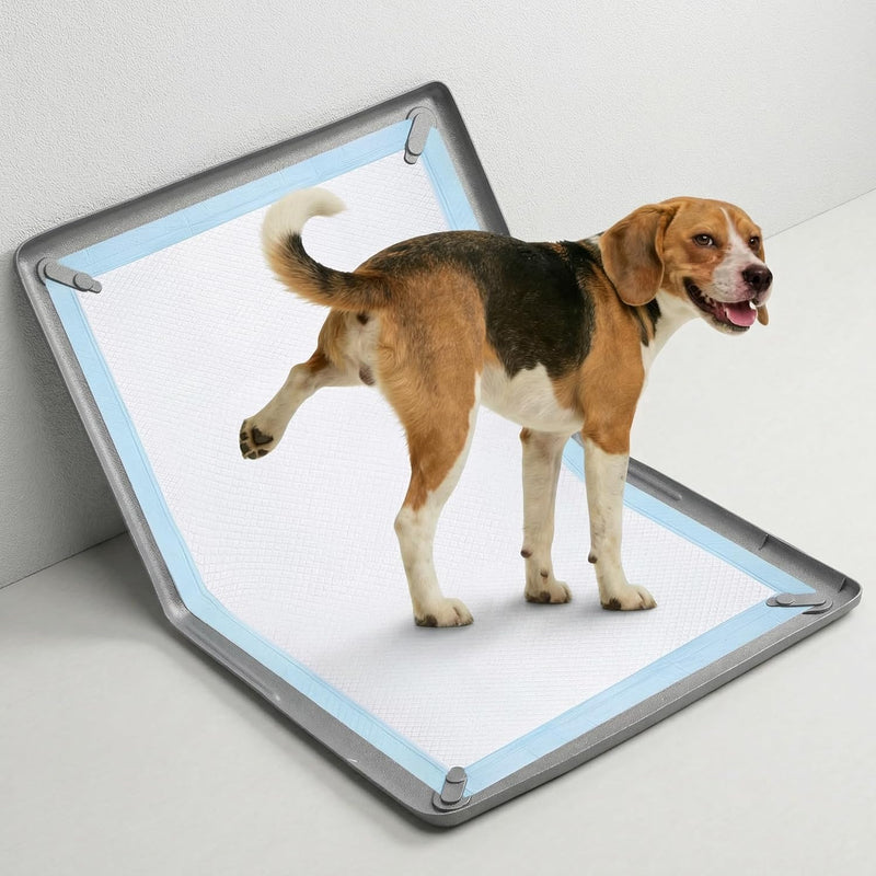 Dog Pee Pad Holder with 4 Magnetic Corner Clips, Silicone Small 17.5x23.5 Inch Silicone Non-Slip Base Puppy Potty Traini