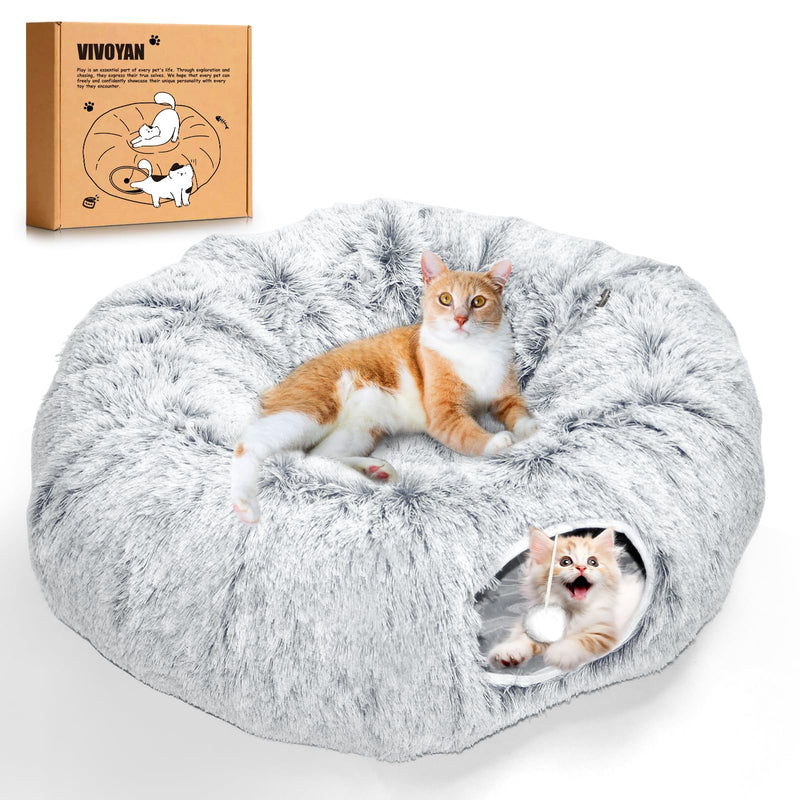 VIVOYAN Multifunctional Cat Tunnel Toy - XL Interactive Cat Play Tunnel with Climbing Holes and Thick Resting Mat, Ideal for Mult Homes and Extended Playtime
