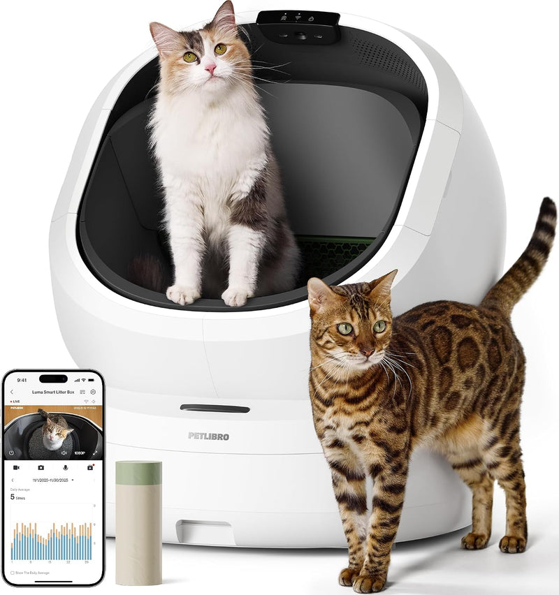 PETLIBRO Automatic Litter Box with AI-Camera Waste Analysis, Auto Odor-Control Self Cleaning Litter Box, Large Open-Top