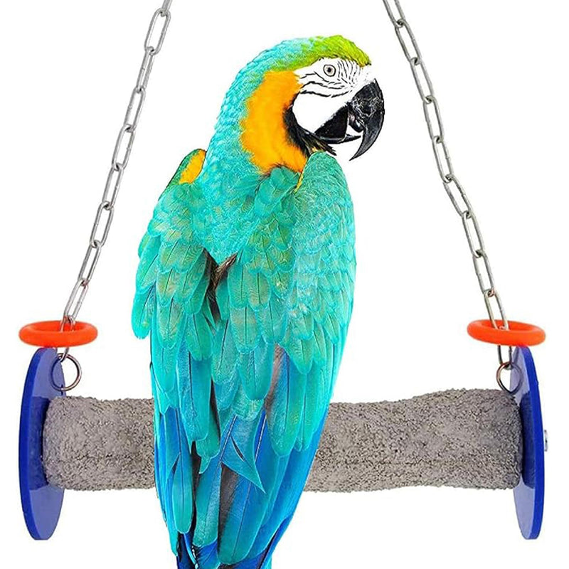 Sweet Feet and Beak Roll Bird Swing - Perch Bird Toys Trims Nails and Beaks, Safe and Non-Toxic Bird Cage Accessories for Small and Large Birds, Swinging Toys Birds Will Love, XL 11 Inches - Blue