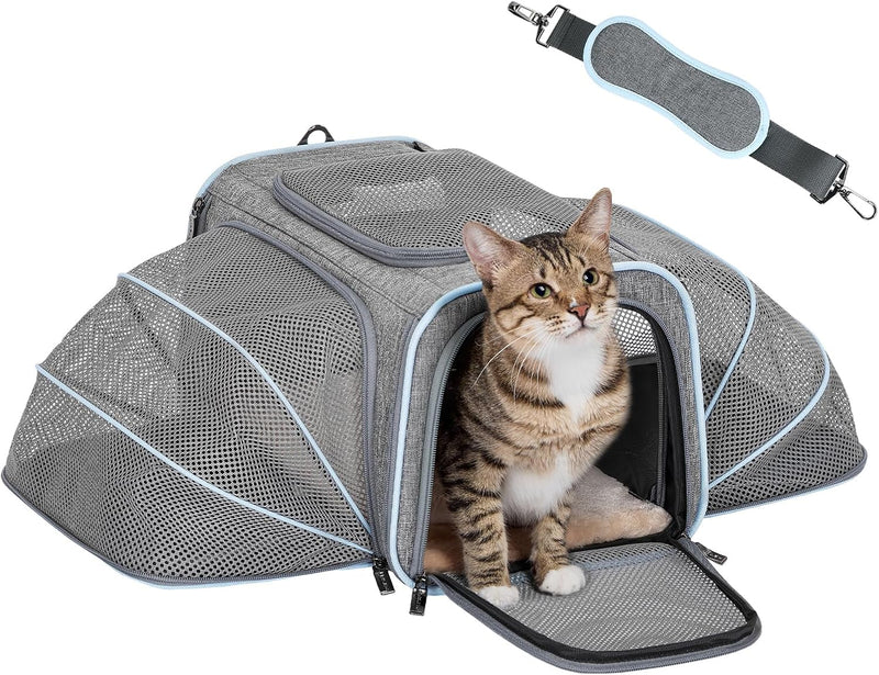 Petsfit Small Double Expandable Cat Carrier for Kittens and Air Travel