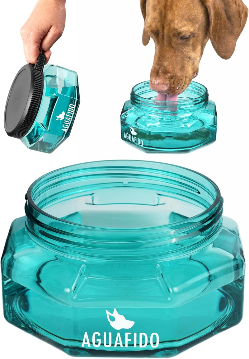 Dog Water Bottle, 27 oz Portable Dog Bowl with Leakproof Lid