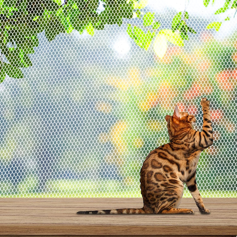 Shappy Balcony Screen for Pets Cat Netting 16.5 ft x 2.5 ft, 56 Pcs, White