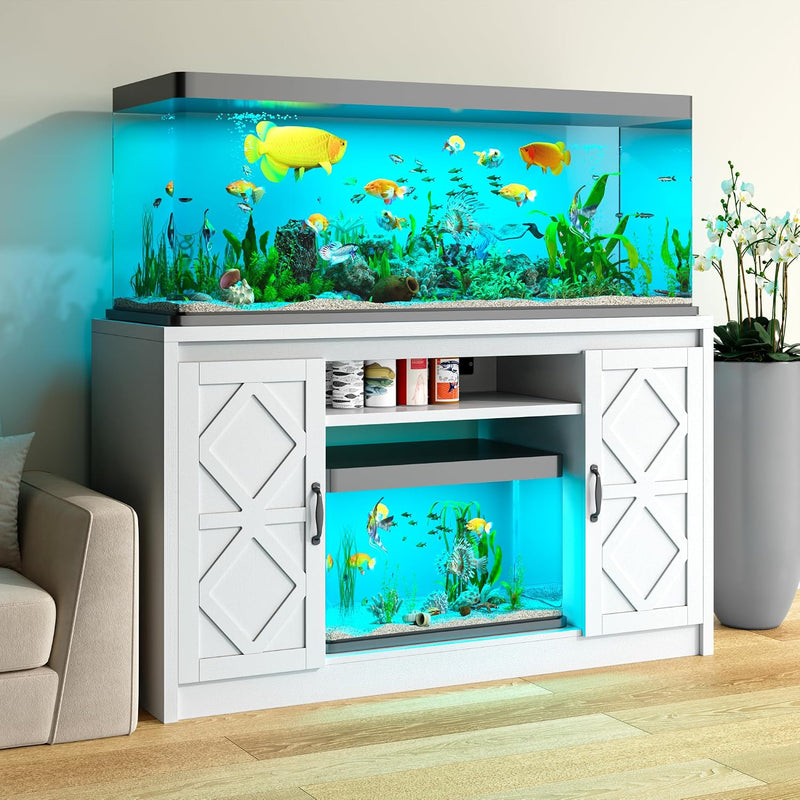 kepptory 75-120 Gallon Fish Tank Stand with Diamond Doors & Power Outlet
