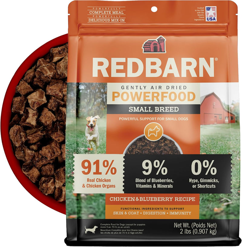 Redbarn Air Dried Powerfood Small Breed Chicken & Blueberry Recipe, 2lb
