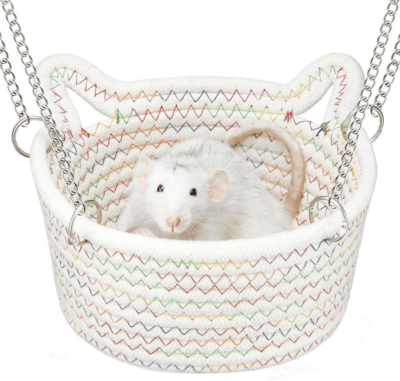 JWShang Rat Hanging Basket Bed for Cage - Chew Proof Small Animal Hammock with Sturdy Chains, Durable Rat Sleeping Nest