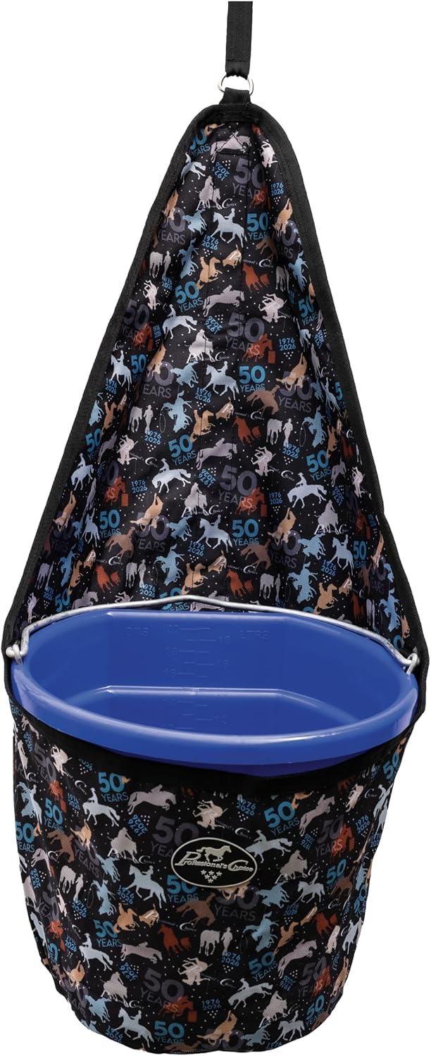 Professional's Choice Hanging Bucket Holder | Fits 5 Gallon Bucket | Hang Water Bucket on Trailer for Horses | 600D Poly