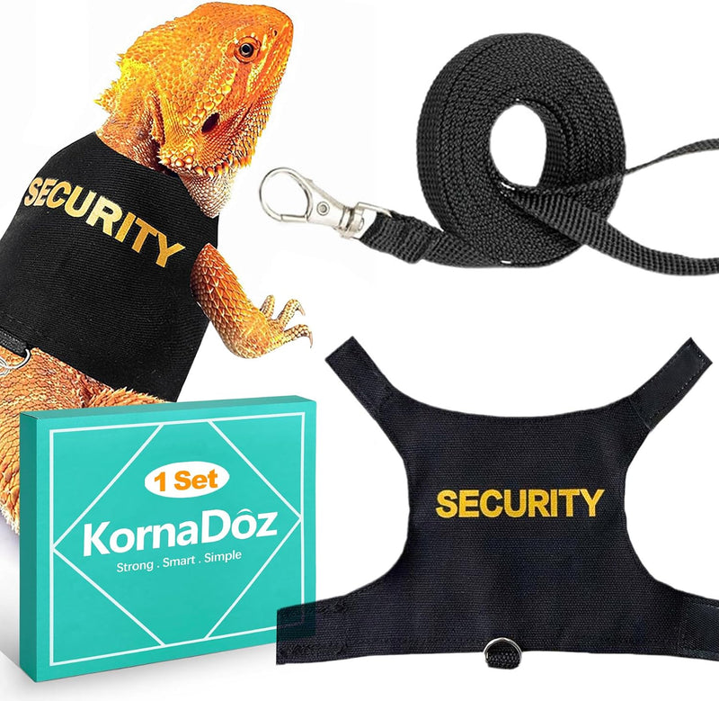 Escape Proof Adjustable Bearded Dragon Leash and Harness Set, Cute Lizard Costume Accessories for Leopard Geckos, Iguana