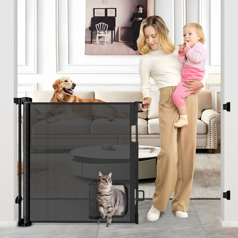 Retractable Baby Gates with Door 55