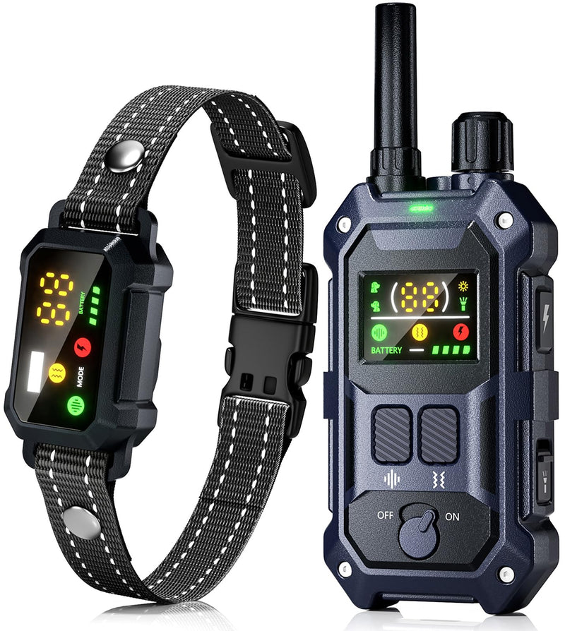 BLACKDOG Military Dog Shock Collar - 4200ft Dog Training Collar with Remote, 4 Training Modes, Flashlight & Strobe, 3-Month Battery, IP67 Waterproof Dog E Collar for All Breeds 5-150lbs (Dark Blue)