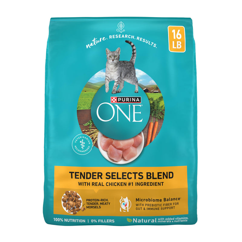 Purina ONE Natural Dry Cat Food, Tender Selects Blend With Real Chicken - 7 lb. Bag