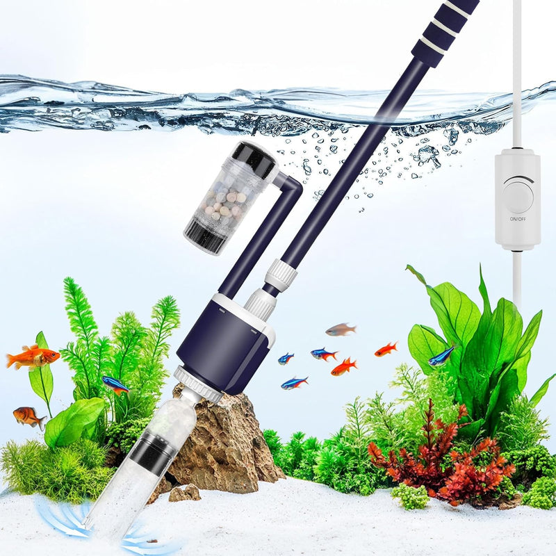 AQQA Fish Tank Cleaner,DC34W/600GPH Adjustable Flow Aquarium Gravel Vacuum