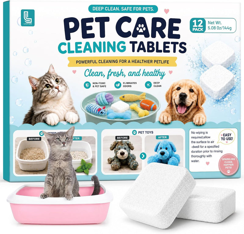 Cat Litter Box Cleaner Tablets, Stain & Odor Removal