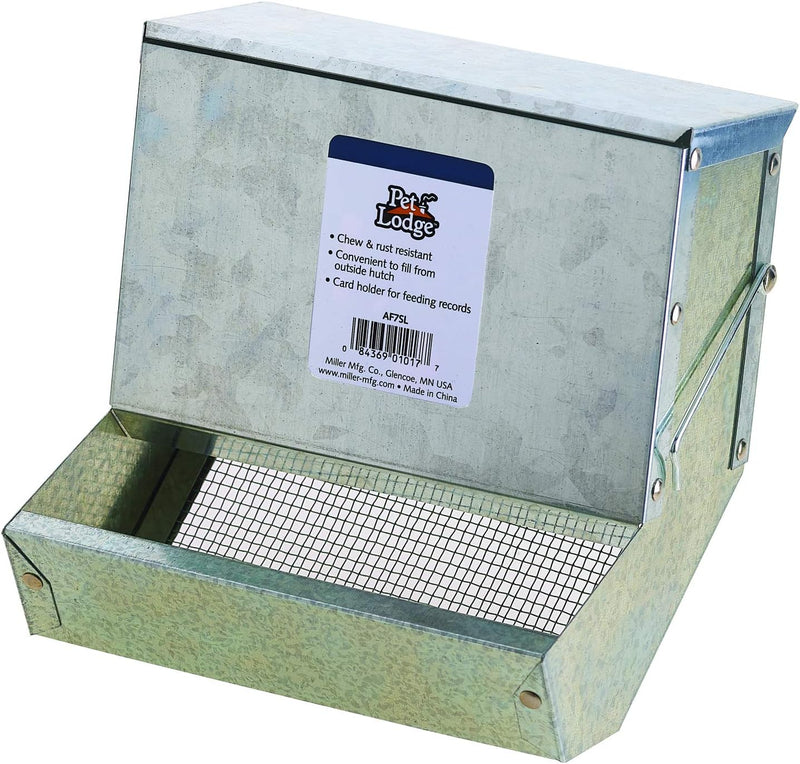 Pet Lodge® Small Animal Feeder with Lid and Sifter Bottom | Outdoor Gravity Feeder for Rabbits, Ferrets and Other Small