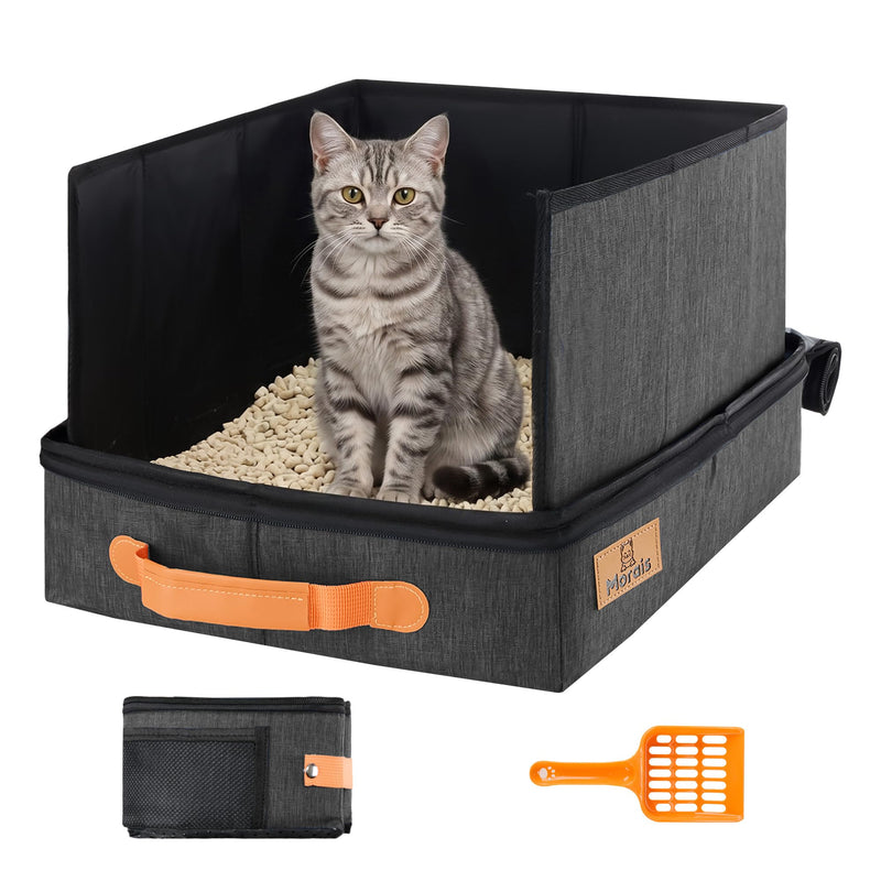 MORAIS Portable Travel Litter Box for Cats, 17.7