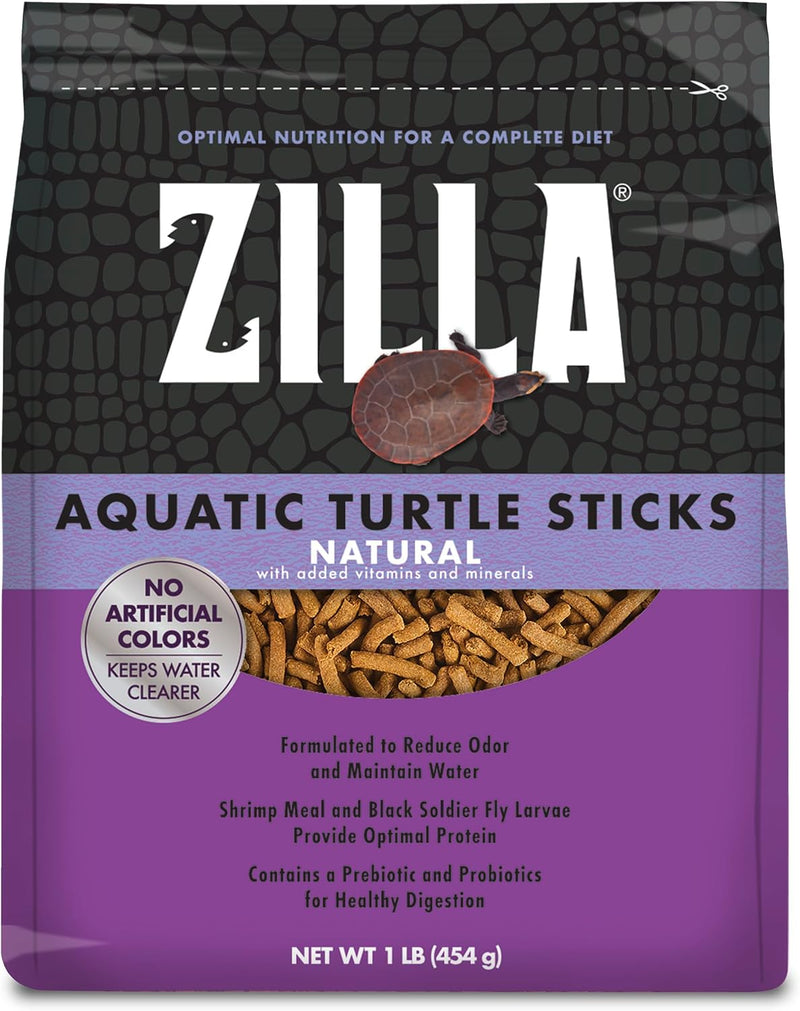 Zilla Aquatic Turtle Food, Floating Turtle Sticks, 1 Lb